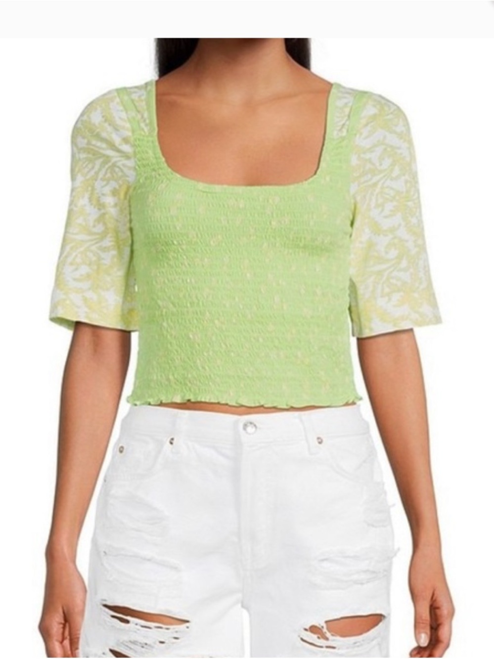 Free People Marigold Square Neck Crop Top, Size XS